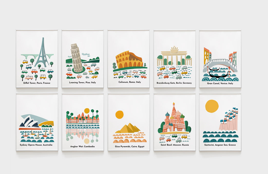 Inspiring travel Prints for kids room decor