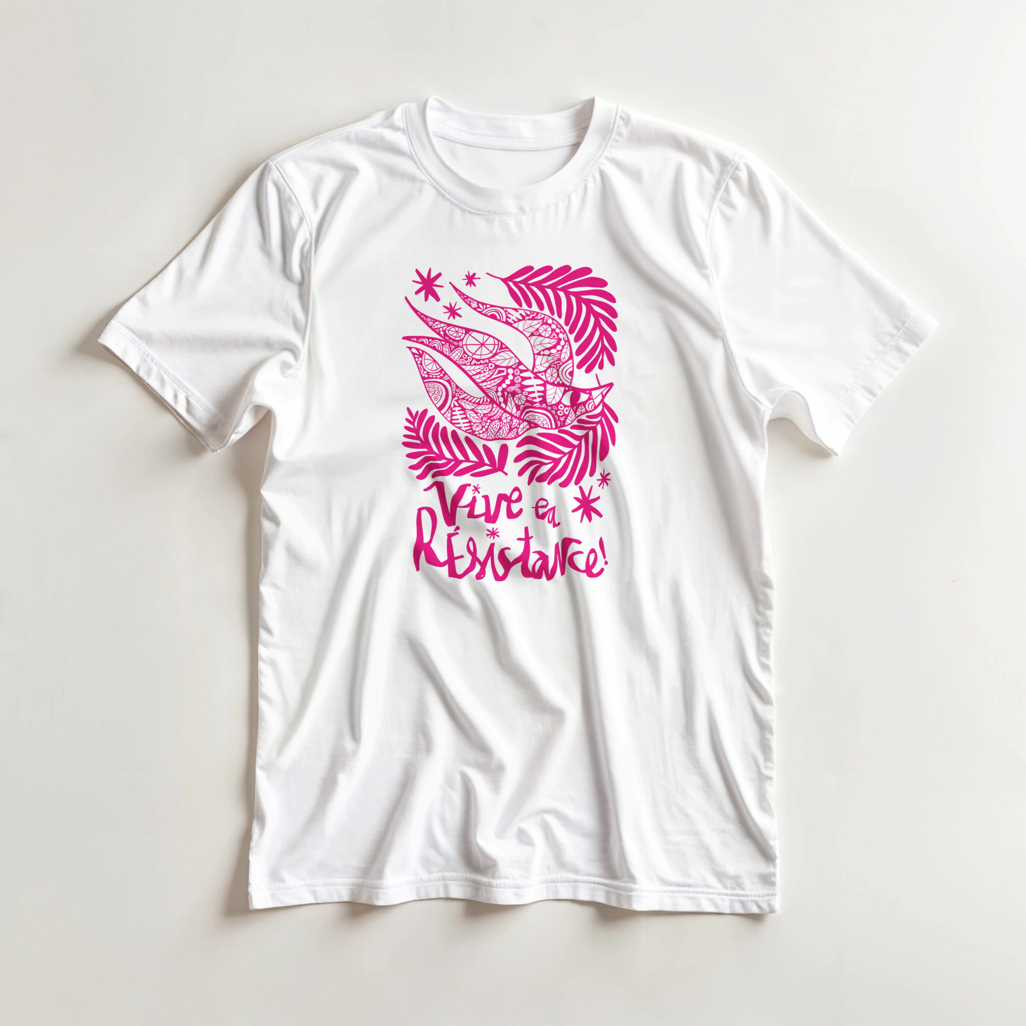 Vive la résistance white tee shirt by sira lobo