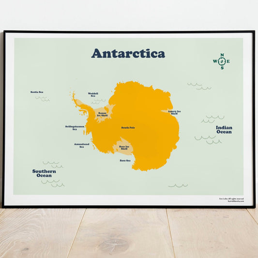 Antarctica Map. Instant Download