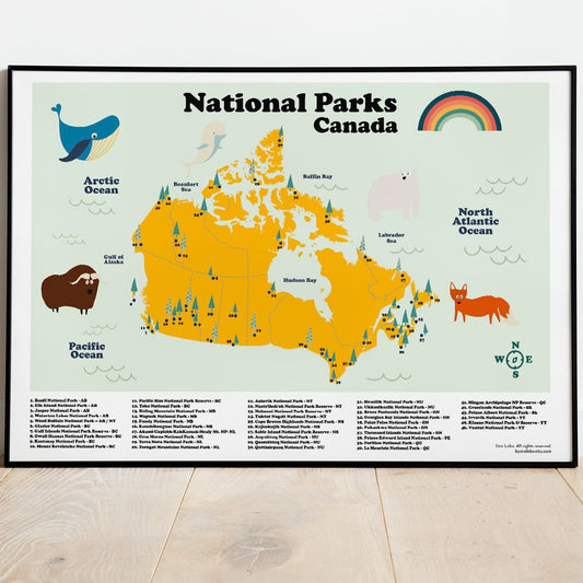 Canada National Parks Map. Instant Download