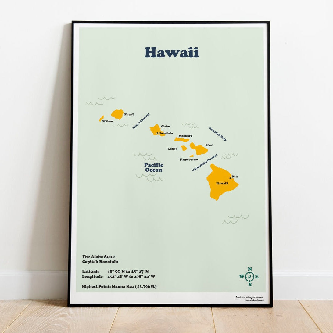 Mapa de Hawái. Descarga instantánea