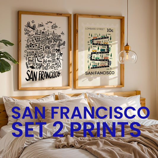 Set of San Francisco & Lombard Street