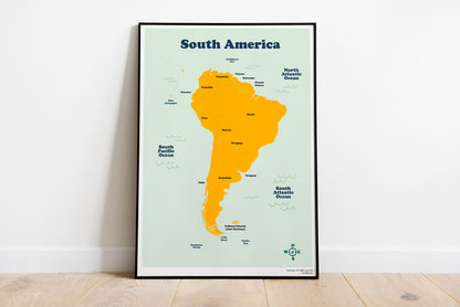 South America Map. Instant Download