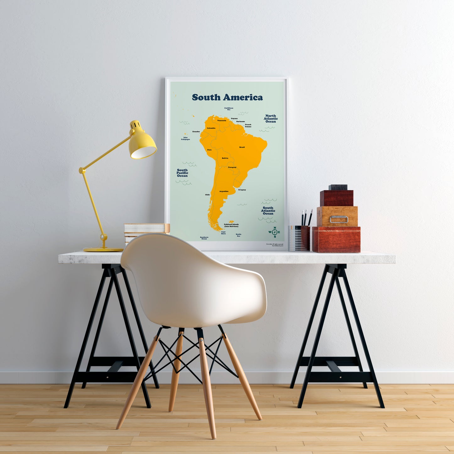 South America Map. Instant Download