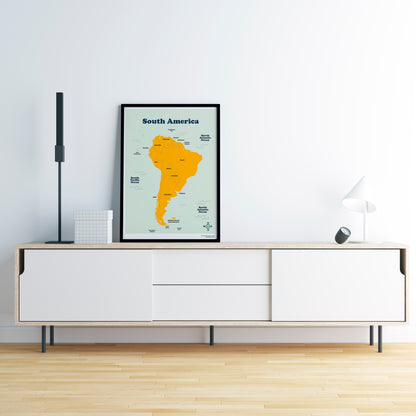 South America Map. Instant Download