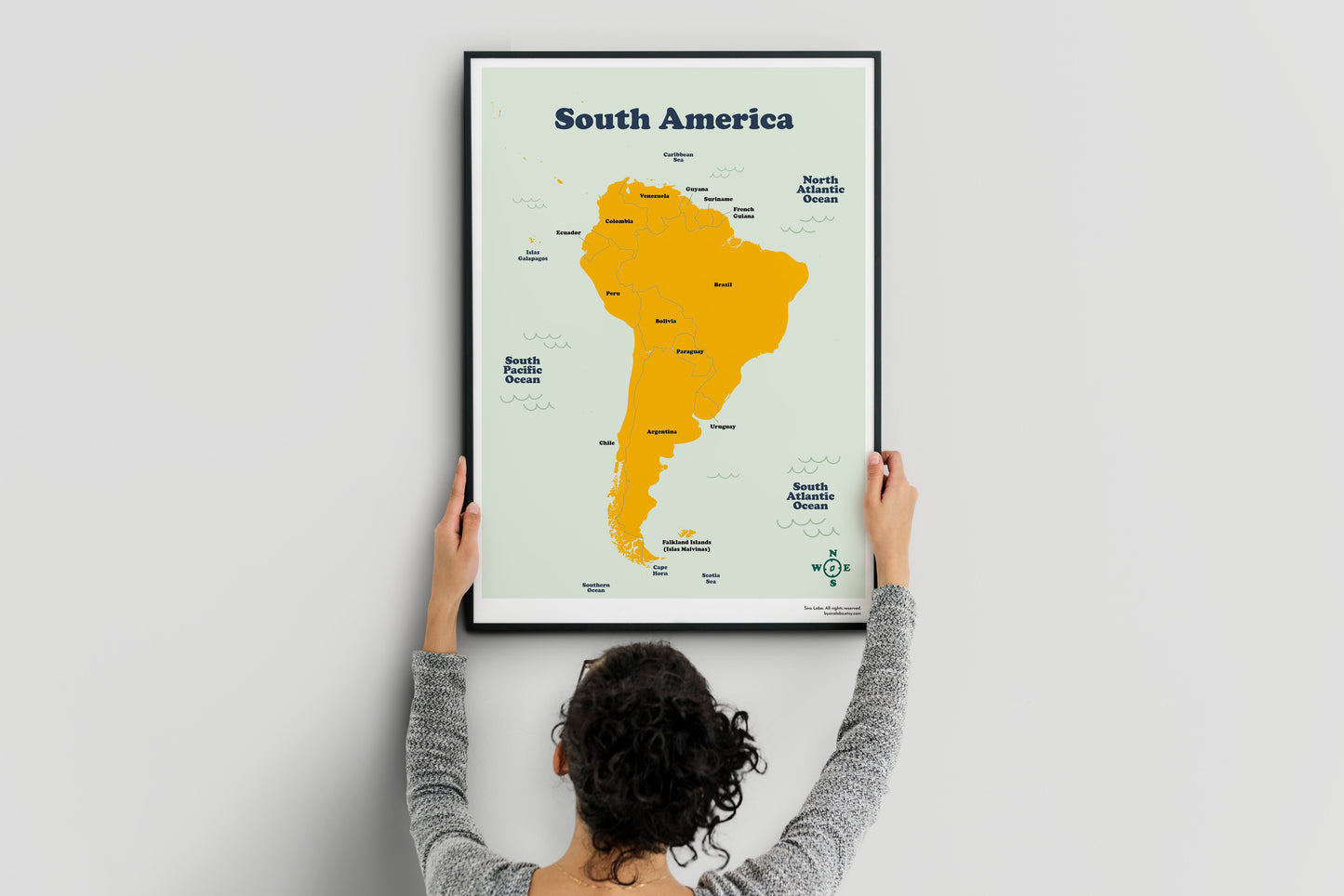 South America Map. Instant Download