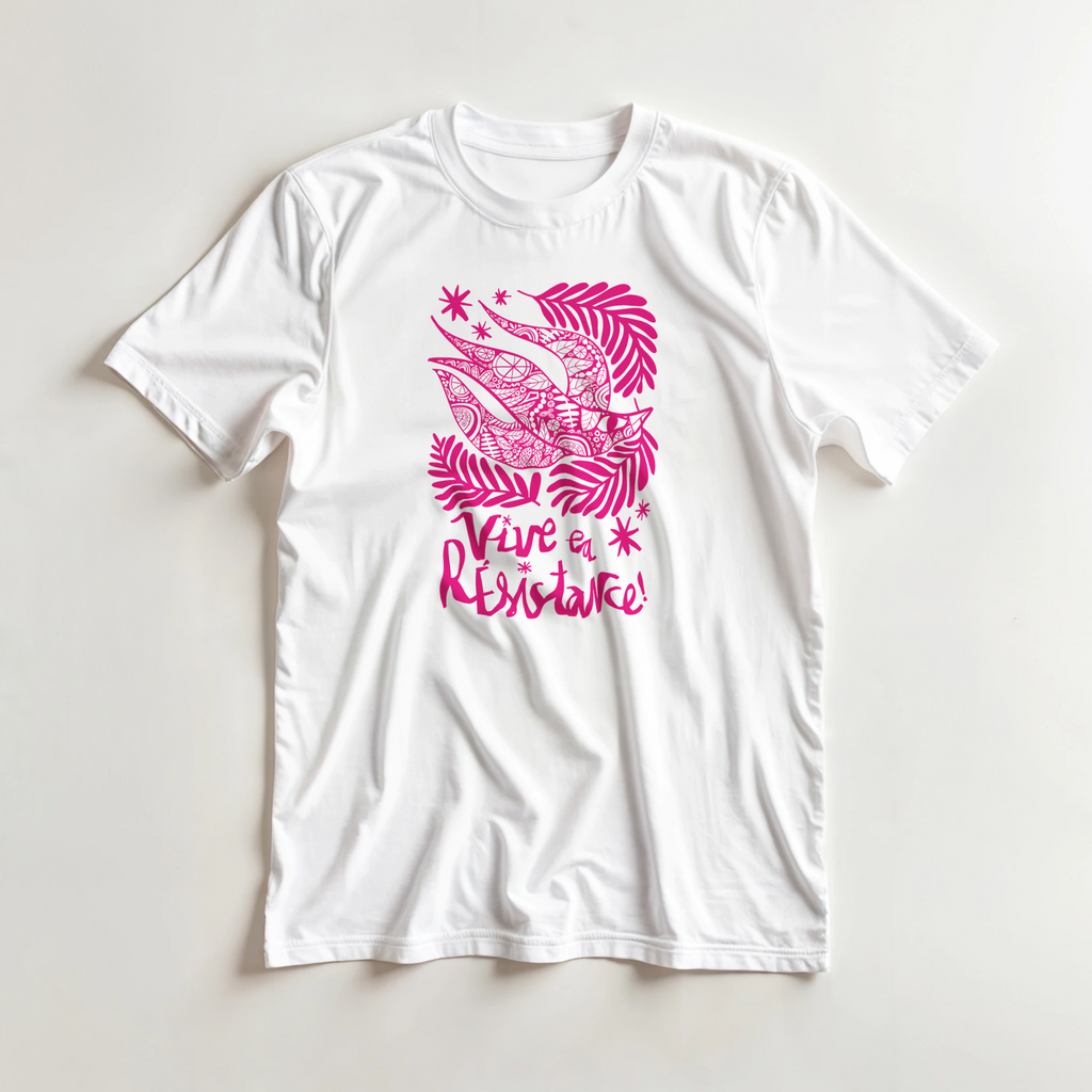 Vive la résistance white tee shirt by sira lobo